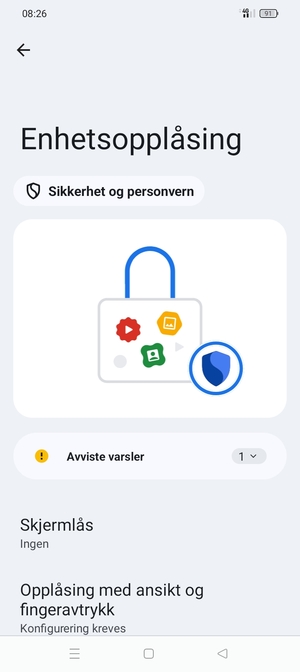 Velg Skjermlås