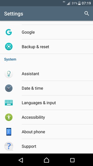Scroll to and select About phone