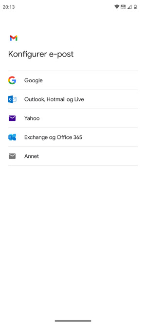 Velg Outlook, Hotmail og Live
