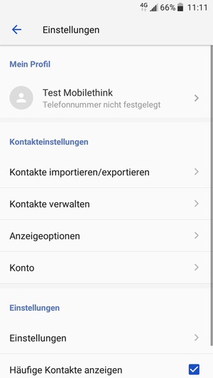 Wählen Sie Kontakte importieren/exportieren