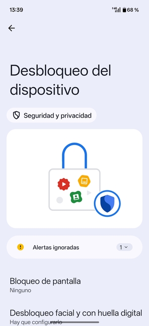 Seleccione Bloqueo de pantalla