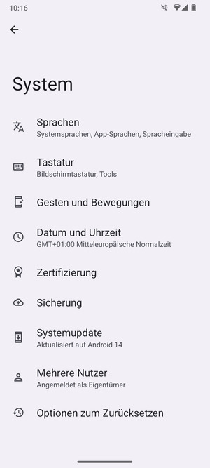 Wählen Sie Systemupdate