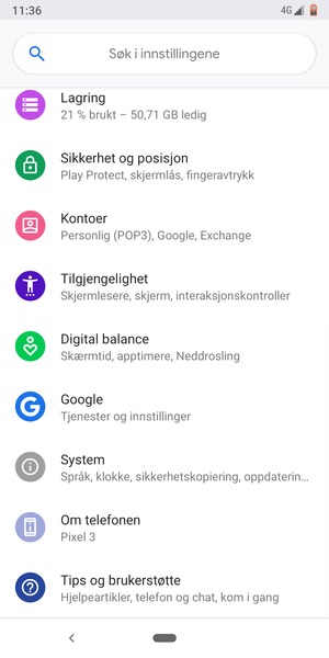 Bla til og velg Sikkerhet og posisjon