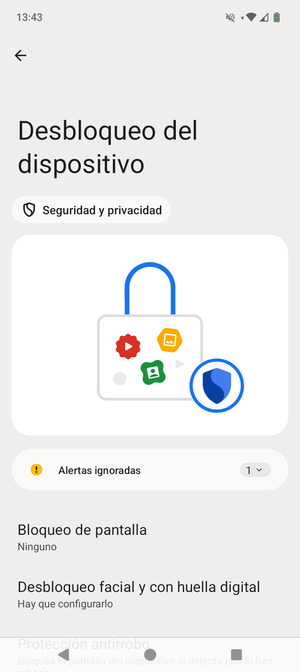 Seleccione Bloqueo de pantalla