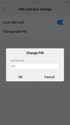 Enter your Old SIM PIN and select OK