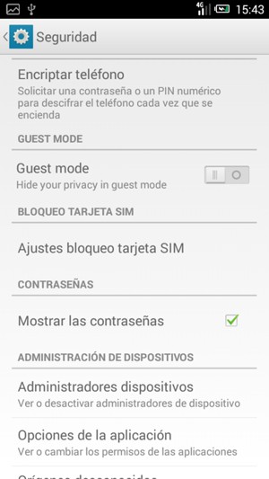 Para cambiar el PIN de la tarjeta SIM, vuelva al menú Seguridad y seleccione Ajustes bloqueo tarjeta SIM