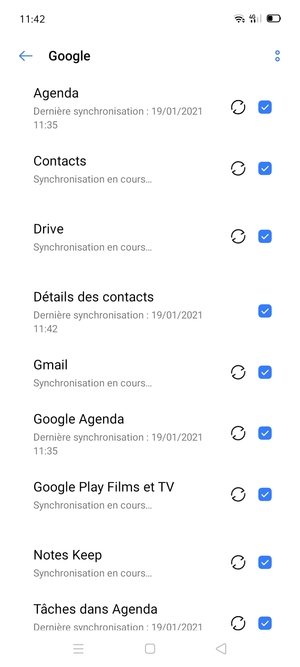 Vos informations seront synchronisées