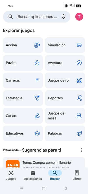Seleccione la barra de Búsqueda