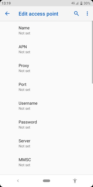 Enter Internet information