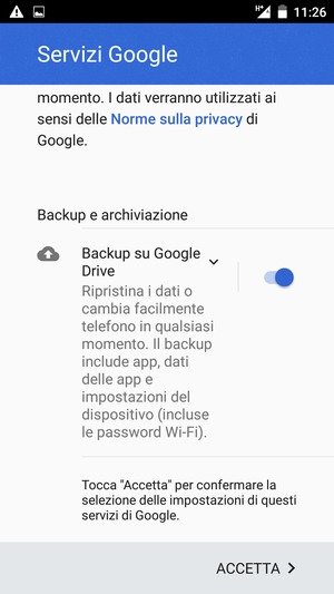 Seleziona ACCETTA