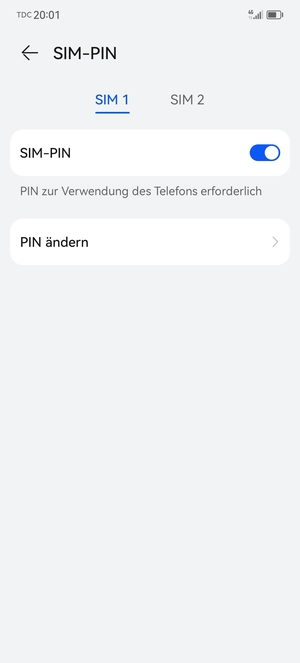 Wählen Sie SIM 1 oder SIM 2 und wählen Sie PIN ändern
