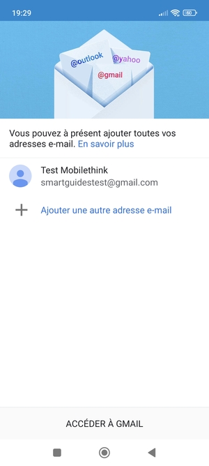 Sélectionnez ACCÉDER À GMAIL