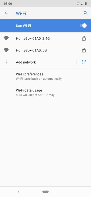 Select the wireless network you want to connect to