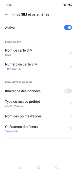 Sélectionnez Nom des points d'accès