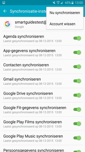 Selecteer Nu synchroniseren