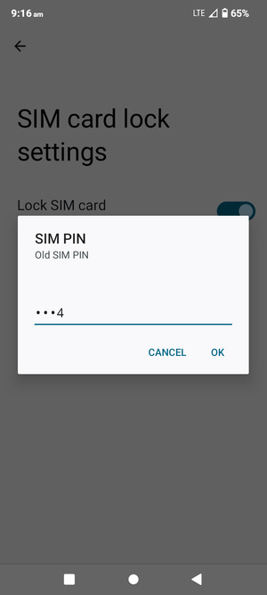 Enter your Old SIM PIN and select OK