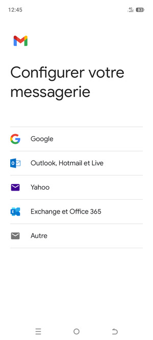 Sélectionnez Google