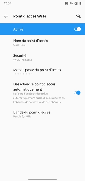 Votre téléphone est maintenant configuré pour être utilisé comme modem