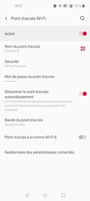 Votre téléphone est maintenant configuré pour être utilisé comme modem