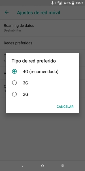 Seleccione la opción deseada