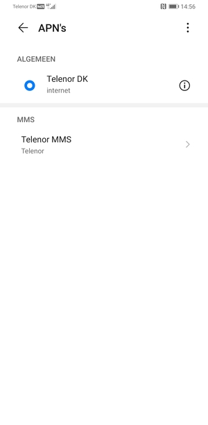 Selecteer de Menu-knop