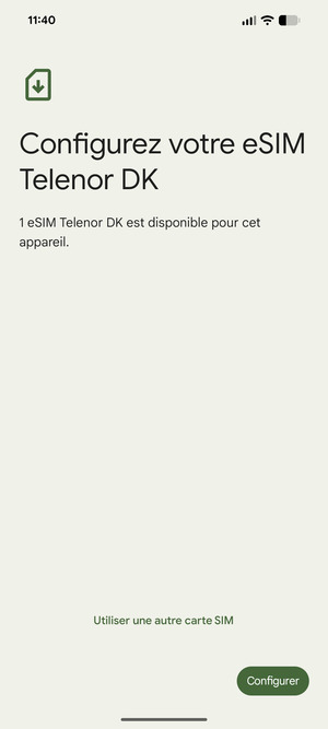 Sélectionnez Configurer