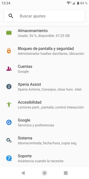 Desplácese y seleccione Sistema