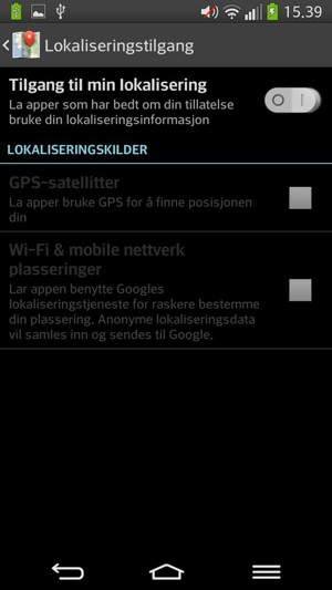 Slå av Tilgang til min lokalisering