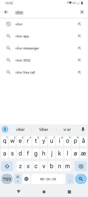 Skriv inn applikasjonsnavnet og velg Søk