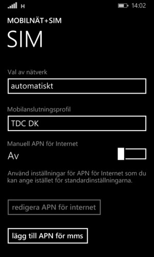 Välj Val av nätverk