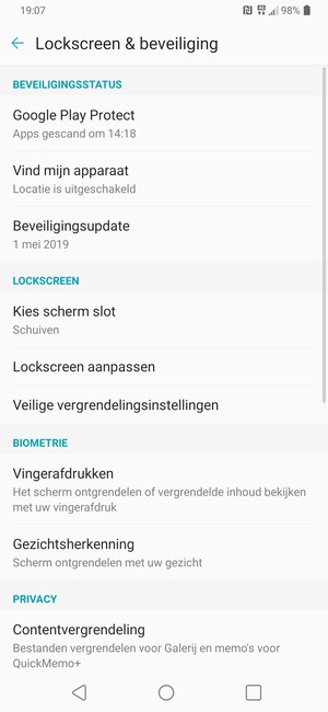 Selecteer Kies scherm slot