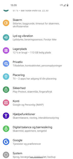 Scroll til og vælg Placering