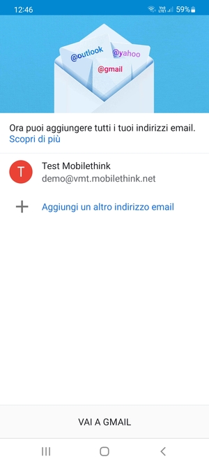 Seleziona VAI A GMAIL
