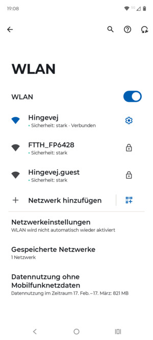 Sie sind nun mit dem WLAN-Netzwerk verbunden