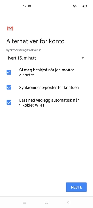 Velg NESTE