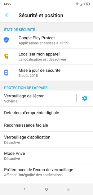 Votre téléphone est maintenant sécurisé par un écran de verrouillage