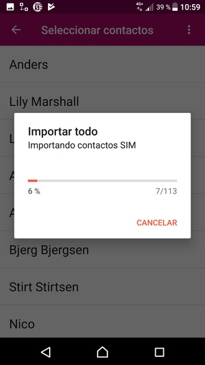 Sus contactos se guardarán en su cuenta de Google y se guardarán en su teléfono la próxima vez que Google sea sincronizado.