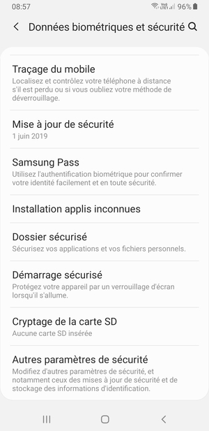 Faites défiler et sélectionnez Autres paramètres de sécurité
