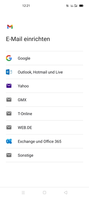 Wählen Sie Exchange und Office 365