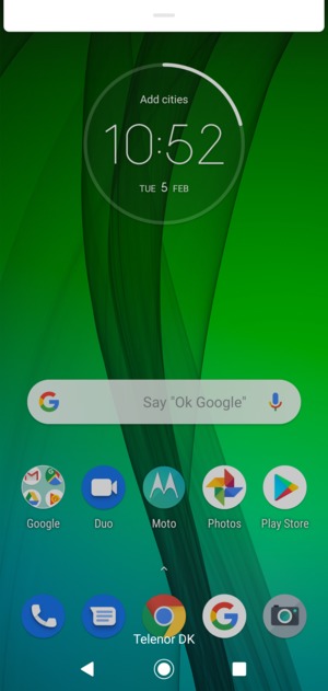 Slide down the top menu