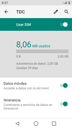 Activar o desactivar Itinerancia