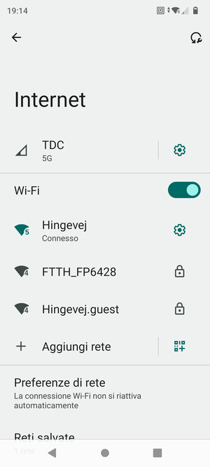 Ora sei connesso alla rete Wi-Fi