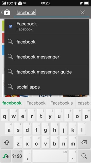Enter the app name and select Search