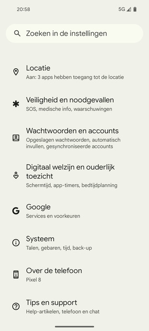Scroll naar en selecteer Systeem