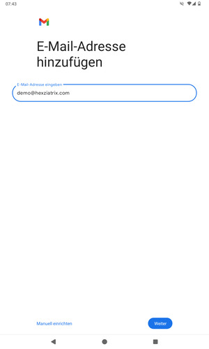 Geben Sie Ihre E-Mail-Adresse ein und wählen Sie Weiter