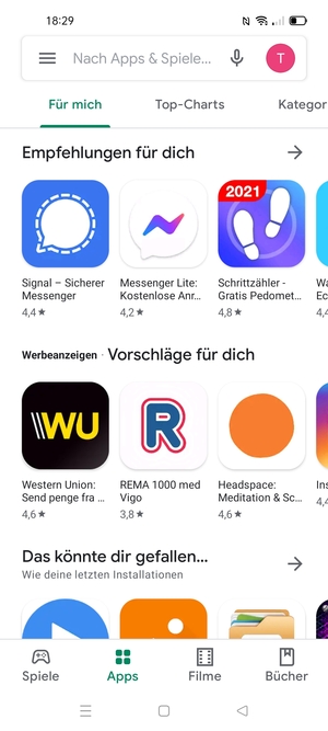 Wählen Sie die Suchleiste