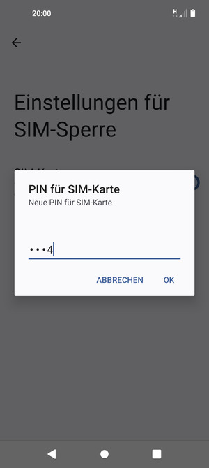 Geben Sie Ihre Neue PIN für SIM-Karte ein und wählen Sie OK
