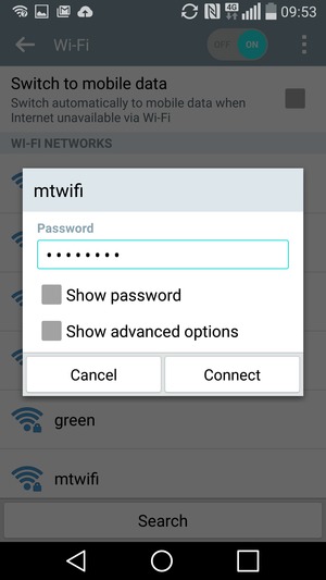 Enter the Wi-Fi password and select Connect