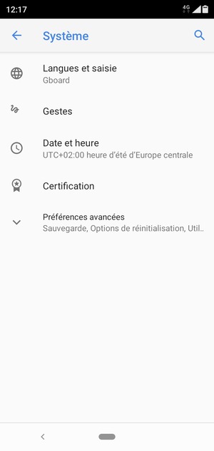 Sélectionnez Préférences avancées