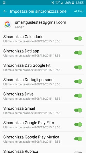 Seleziona
il tasto Menu o seleziona ALTRO